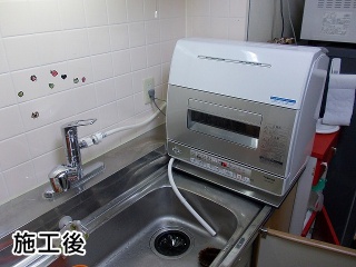 TOTO　キッチン水栓　TKHG39JX　東芝　卓上食洗機　DWS-600D-C 施工後