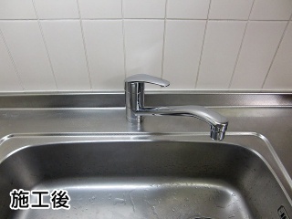 TOTO　キッチン用水栓　キッチン水栓　蛇口 [TKJ31UF3S]メタルジョイシリーズ・シングルレバー混合水栓　蛇口・ソフト（泡まつ）タイプ ・メタルハンドル（旧品番TKJ31UF3R） 施工後