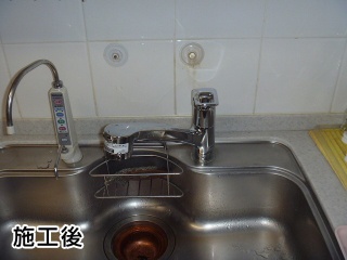 TOTO　キッチン用水栓　キッチン水栓　蛇口 Hi-Gシリーズ　ハンドシャワー付  TKHG32PBR 施工後