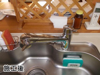 ＴＯＴＯ　キッチン水栓　ＴＭＨＧ40ＥＣＱ 施工後