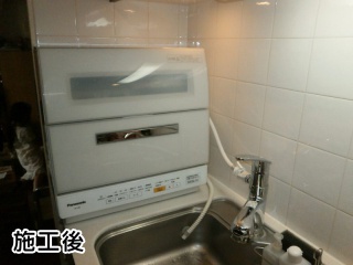 ＩＮＡＸ　キッチン水栓　ＳＦ-Ａ451ＳＹＸＵ　+　パナソニック　卓上型食器洗い乾燥機　ＮＰ-ＴＲ8-Ｗ 施工後