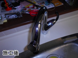 キッチン水栓　ＴＯＴＯ：ＴＫＮ34ＰＢＴＮ-ＫＪ 施工後