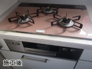 リンナイ　ビルトインコンロ　RHS71W23L8RSTW-LPG 施工後