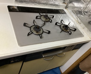 パロマ ビルトインコンロ PD-893WT-U75GH-LPG-KJ 施工前