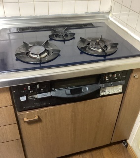 ノーリツ　ビルトインコンロ　N3WU6PWAP2STE-13A-KJ 施工前