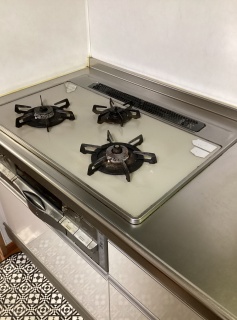 パロマ　ビルトインコンロ　PD-743WS-75GH-13A-KJ 施工前