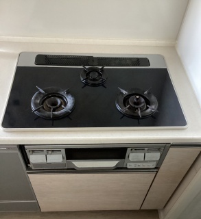 パロマ　ビルトインコンロ　PD-829W-75GZ-13A-KJ 施工前