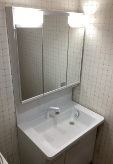 TOTO　洗面化粧台　T-VS-144-75-A-KJ 施工後