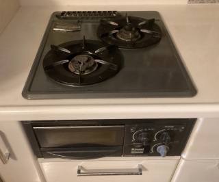 リンナイ　45cmビルトインコンロ　RB2K3H3SAB-13A-KJ　　 施工前